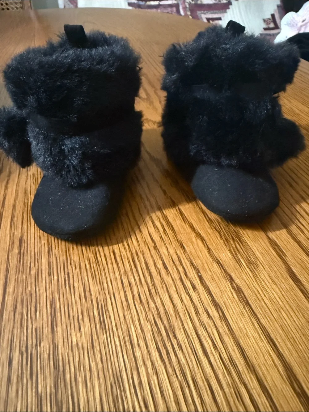 Baby Black Faux-Fur Booties - Soft Cozy Winter Shoes